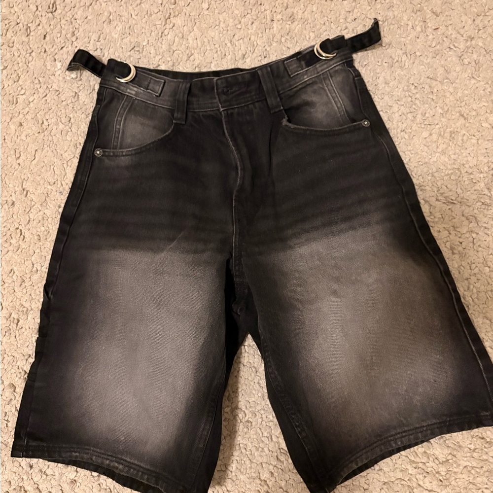 Bershka Black Wash Baggy Jorts